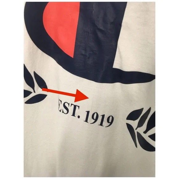 Champion Mens Small Heritage Logo Cotton Shirt Round Neck Long Sleeves White - Picture 5 of 12